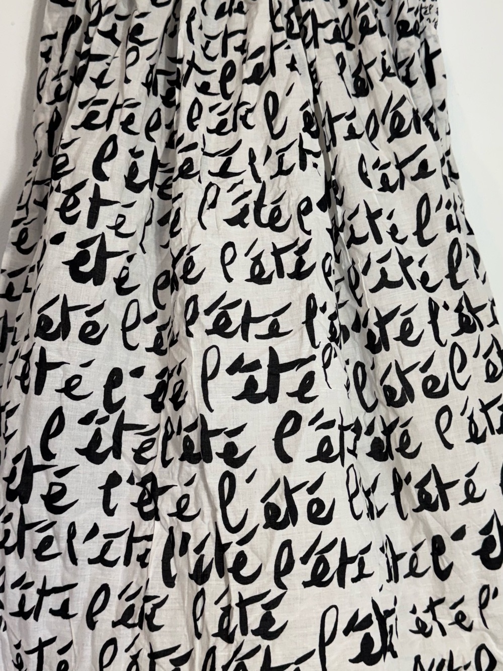 Mii Collection Poplin Black & White Script Maxi Skirt with Elastic Waist Small - Picture 4 of 9